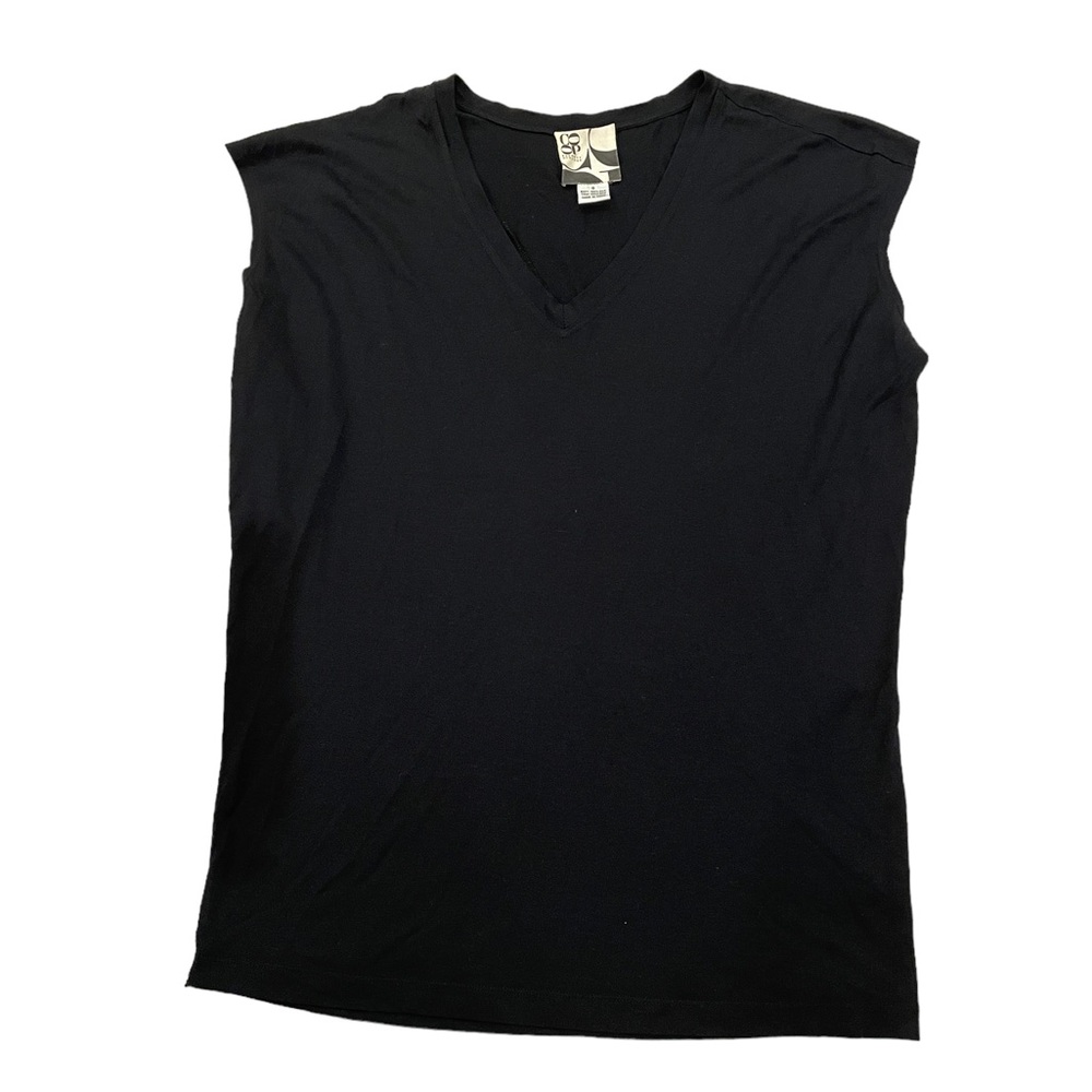 CO-OP Barneys New York Women's V-Neck 100% Silk Black Tank Top, Size Small, EUC